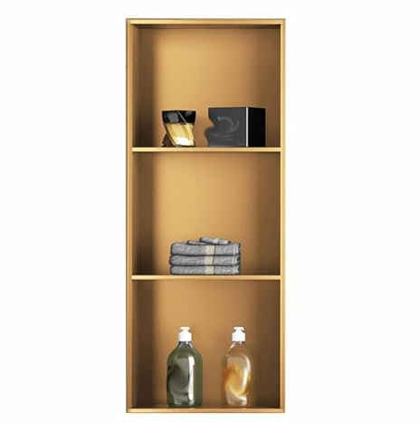 GLFNB Nicchia da Parete per Doccia in Acciaio Inox, nicchia per Doccia, Inserto per Doccia da Incasso, Organizer Impermeabile per casa, Hotel, Appartamento (Oro Rosa, 100x35x15 cm)