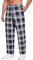 Ekouaer Schlafanzughose Herren Kurz Leichte Sommerhose Karierte Herren Pyjamahose Lang mit Elastischer Bund und Kordelzug Schwarz Weiß M