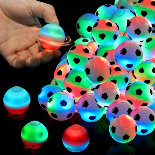 Piucrty Mitgebsel Kindergeburtstag Fussball Finger Spinner Leuchtspielzeug 12Pcs Gastgeschenke Fußball Fidget Ball Toys 4cm Give Away Kinder Kleinigkeiten Pinata Füllung Tombola Preise