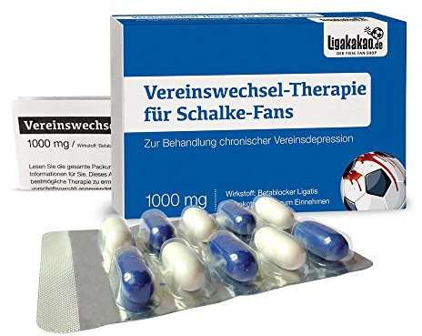 Schalke Fanartikel VEREINSWECHSEL-THERAPIE für Schalke Fans - bei chronischen Vereinsdepressionen - Männer Geschenke Geburtstag witzige Überaschung für Freund Kollege Bruder Vater Weihnachten