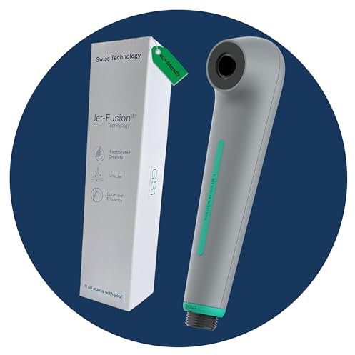 gjosa GS1 Pommeau de douche à main avec technologie Jet-Fusion® – Respectueux de l'environnement, haute pression, économie d'eau pour maisons et camping-cars, caravanes, bateaux, yachts, cabines (gris