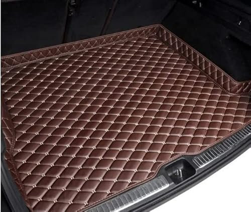 HBANMK Auto Kofferraummatten für BMW X3 2003-2010 E83, Auto Leder Kofferraumwanne, Wasserdicht Antirutsch Kofferraum Schutzmatte Kofferraumschutz Interieur Zubehör,E Coffee