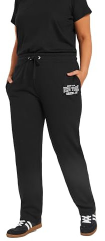 Yours Curve 'New York' Straight Leg Joggers - Women's - Plus Size Curve Black