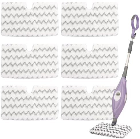 AHAQU 6PCS Steam Mop Replacement Pads Compatible with Shark S3500 series, S3501, S3504AMZ, S3550, Washable Steam Pocket Mop for S3601, S3601D, S3801, S3801CO, S3901, SE450, S2901, S2902