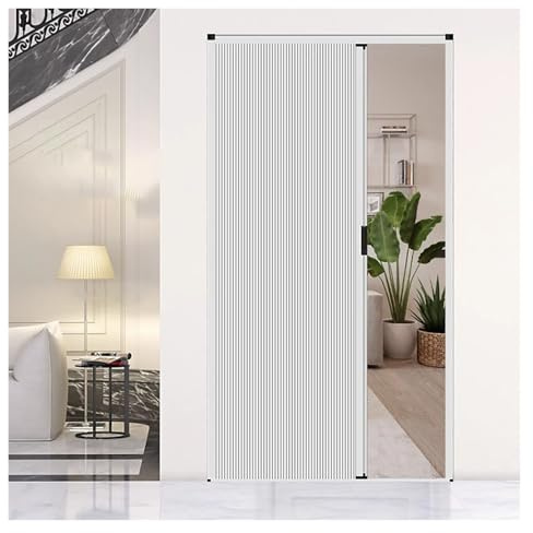 Porte accordéon avec cadre en aluminium - Porte coulissante pour petits espaces - Idéale pour camping-cars, chambres, bureaux, salles de bains, salons