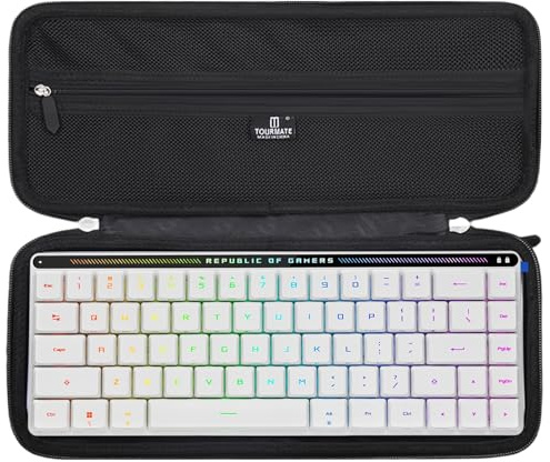 Tourmate Hard Storage Case for ASUS ROG RX/ROG Ace HFX/NX Slimmest 65% Keyboard - Travel Case for CORBOBO Aula WIN60 HE/GEODMAER/Xtrfy/EPOMAKER F65/Higround Trailhead 65%(Box for Sale)(All Black)
