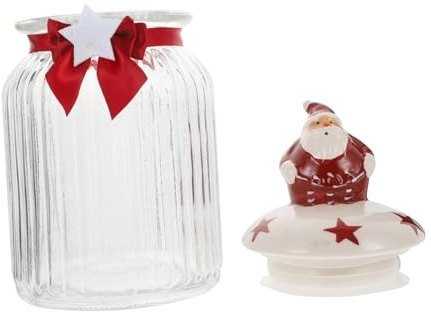 CONGARTENO Weihnachtsmann Vorratsglas Weihnachts Zucker Vorratsbehälter Glas Luftdicht Küchenaufbewahrung Trockenhaltung