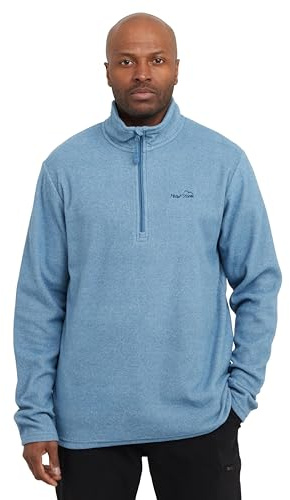 Peter Storm Men's Bracken Half Zip Fleece with Fitted Collar & Hem, Lightweight 60g Brushed Microfleece Midlayer Pullover (UK, Alpha, S, Regular, Regular, Blue Stripe)