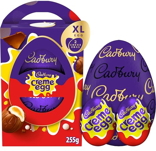 Cadbury Creme Egg Extra Large Chocolate Easter Egg, Includes 2 Creme Eggs, Easter Gift, 255 g (Pack of 1)