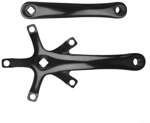 Yuanpgky Fahrrad-Kurbel-Set für Klapp- und Rennräder, 130BCD 165 mm, quadratisches Kegel-Tretlager, kompatibel mit 7075 Aluminiumlegierungs-Kurbelarmen, Schwarz