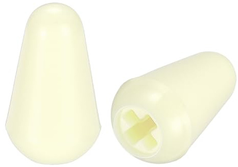 sourcing map 2 Pack Switch Tip Knob for Electric Guitar, 3.7mm Cross Opening 5-Way 3-Way Toggle Switch Cap, Pickup Selector Replacement Parts for SQ Style Electric Guitar, Beige