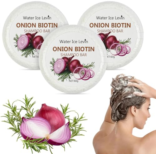 LOPHE Onion Biotin Shampoo Bar 180g fest, vegan | Silikonfreie feste Haarseife mit Zwiebel und Biotin, für Haare und Körper