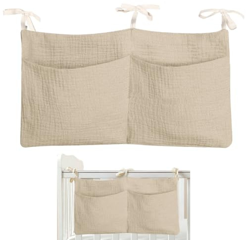 Androxeda 2 Stücke Babybett Organizer Hängend, Aufhängen Babybett Verstellbarer Organizer, Organizer Für Wiege Für Neugeborene, Für Windeln Kleidung Spielzeug Hängeorganizer Babybetttasche