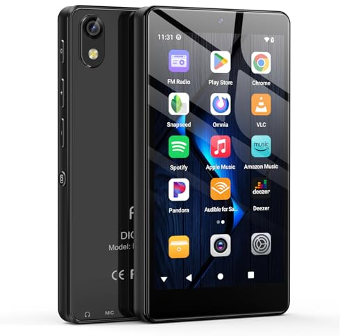 Fanvace 96GB MP3 Player with Bluetooth, WLAN, Camera 4.02 Inch Touchscreen | Android 13 MP3 player mit spotify, 2000 mAh, Lautsprecher, Deezer, Audible, Play Store, bis 1TB erweiterbar, Black