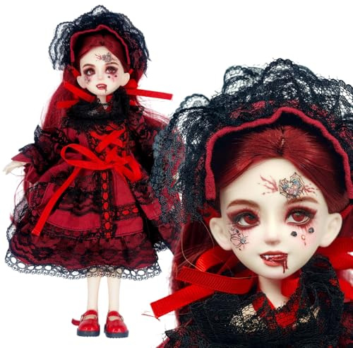 LINYARTH Original 1/6 Anime Puppe Gothic Prinzessin, 30 cm Ball Gelenkpuppe mit handgemaltem Gesicht, Dark Fantasy Art BJD mit komplettem Set Kleidung