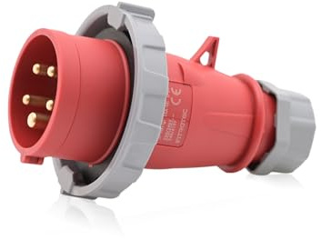 Intratec enchufe CEE 16A 400V 5p IP67 6h rojo/gris conector trifásico industrial IEC60309 alta potencia resistente