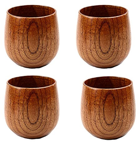 Fatto a mano tazza da tè in legno bere tazza tazza di caffè colazione birra latte, one piece