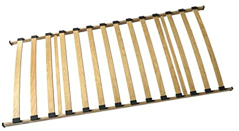 ACAZA Stabiler Lattenrost 90 x 190 cm, Holzlatten aus 100% Buche, Kopfteil Nicht verstellbar, für jedes Bett und Jede Matratze kompatibel, 14 Federleisten