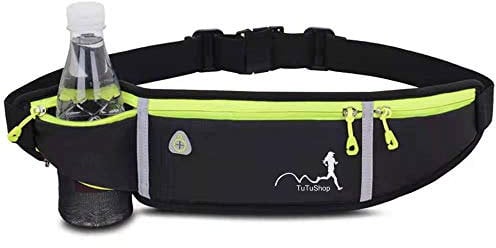 TuTuShop Sac banane léger et réglable avec ceinture élastique pour iPhone, Samsung, idéal pour la course à pied, l’entraînement, unisexe, Noir , general