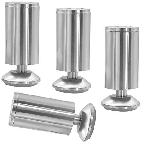 4 Stück Metall Sofafuss Tischbeine Möbelbeine,Verstellbare Möbelfüße,Bett Füße aus Edelstahl,Geeignet Für Schreibtisch,Frühstück Bar,Kaffetisch,Silber,Rutschfest,Zylindrisch(30cm)