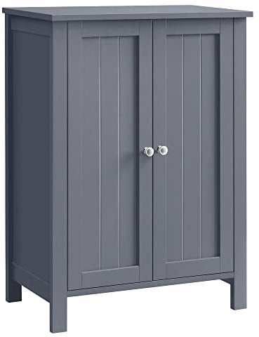 VASAGLE BCB60GY Bathroom Furniture on Stands, Storage Cabinet, Cupboard with 2 Adjustable Shelves, 30 x 60 x 80 cm, Grey