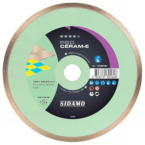 Disque diamant PRO CERAM-E D. 180 x 22,23 x h 7 mm - Grès céram, faïence
