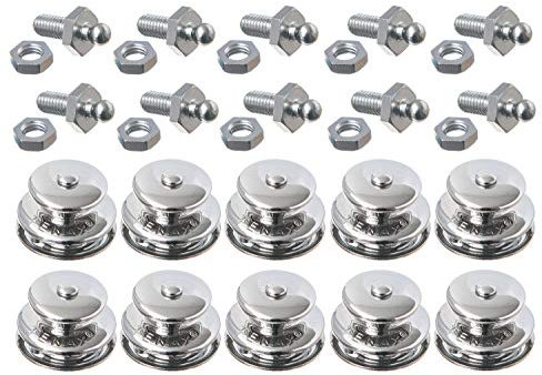 New Marine Lot de 10 têtes TENAX grandes + 10 vis filetées TENAX M5 x 10