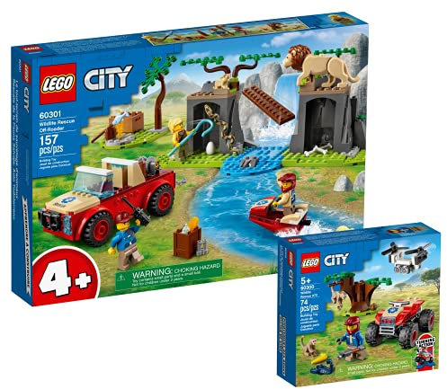 Lego City Tierrettungs-Geländewagen 60301 + Tierrettungs-Quad 60300 - Baukasten für Kinder ab 4 Jahren