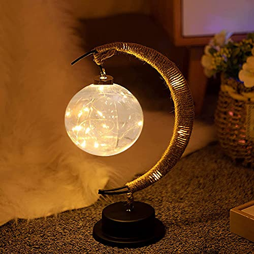 Everpertuk 2021 Lunar-Lampe, Mondsichel, romantisches weiches Nachtlicht, Geschenk, hübsche Weihnachts-LED-dekorative Lampe für Zuhause, Party, romantische Feiertagsdekoration, warm