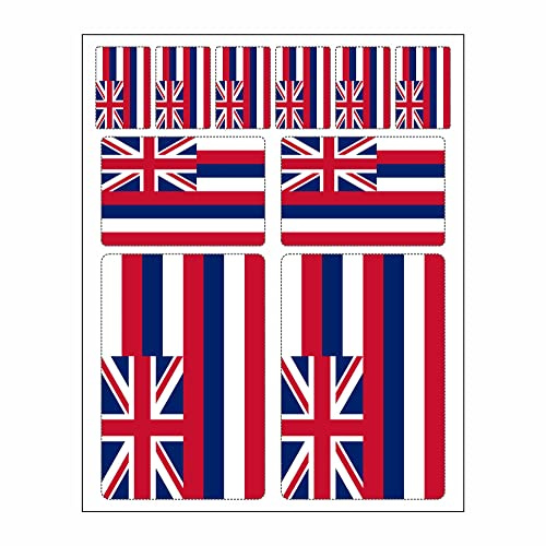 10 Stück Flaggen Aufkleber Hawaii Set | Sticker Hawaii Autoaufkleber