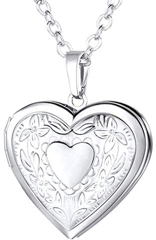 Cupimatch Collana cuore personalizzabile con foto/testo, ciondolo cornice per foto apribile gioielli alla moda, regalo perfetto per Natale, San Valentino, festa della mamma
