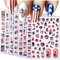 4 Juillet Stickers De Ongle d'art 8 Feuilles Indépendance Jour Décalcomanie Auto Adhésif Drapeau American Manucure Décorations
