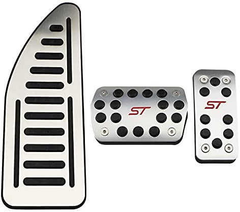 Edelstahl Car Pedals Cover Passend Für Ford Focus 2 3 4 Mk2 Mk3 Mk4 Kuga Escape RS ST 2005-2020 Kupplung Gasbremspedal Set Pads Auto Pedal 347 (Color Name : at with Rest)