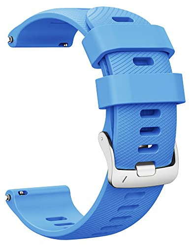 ANBEST Compatibile con Forerunner 255S/Vivoactive 4S/Venu 2S Cinturino, 18mm Silicone Sports Bracciale Sostituito per Garmin Vivomove 3S/Withings Cinturino per Donna e Uomo, Blu