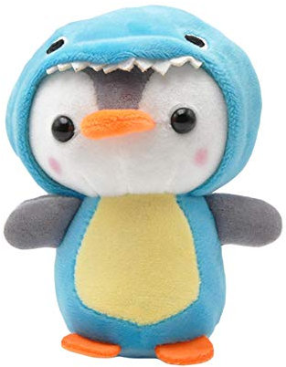Plüschpuppen-Anhänger, Schlüsselanhänger, Ring, Schlüsselhalter, niedlicher Pinguin-Schlüsselanhänger, Frosch, Biene, Hai, Anime, Plüsch, gefüllt (blau)