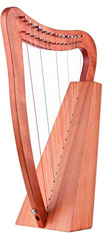 ZUOMU 15-saitige Leierharfe, Holzsaiteninstrument mit Tragetasche, Riemen, Reinigungstuch, Stimmschlüssel, Tonabnehmer Leier Harfe (Color : 2)