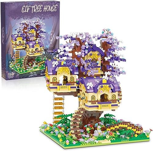 Auspcers Ideas Baumhaus Bausteine Set - 3308 Teile DIY Landschafts- und Architektur Modell - Bausatz für Kinder und Erwachsene