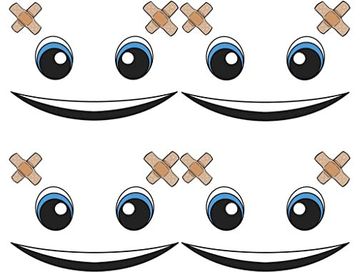 WALWI 4X Aufkleber Gesicht Augen für Saugroboter Staubroboter Mähroboter Wischroboter Thermomix Staubsaugerroboter Mülltonnen Deko Sticker Set Roboter