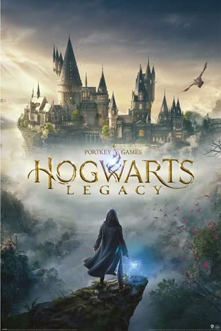 empireposter Harry Potter - Hogwarts Legacy - Gaming Poster Druck - Grösse 61x91,5 cm + 2 St Posterleisten Kunststoff 62 cm transparent