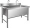 LBONG Lavabo Grande para Lavar Independientes desagüe para lavandería Fregaderos Industriales de Acero Inoxidable Lavado de Verduras(120X70X80cm/47.2X27.5X31.4in,11.8 Deep)