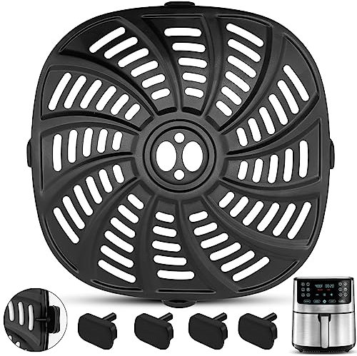 Air Fryer Accessories for Gourmia GAF716 GAF778 GAF798 7QT Air Fryer, Food Grade Nonstick 8.97''*8.97'' Air Fryer Replacement Parts Rack Tray Grill Pan Plate Crisper Plate, Dishwasher Safe