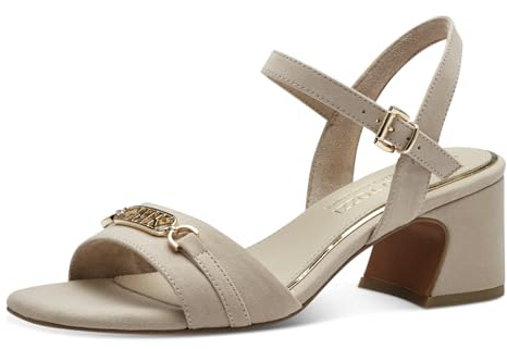 MARCO TOZZI by Guido Maria Kretschmer Damen Sandalen mit Absatz mit Verstellbarem Riemen Elegant, Beige (Dune), 36 EU