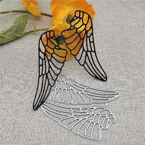 Stanzschablone, 9 x 4 cm, Engelsflügel, handgeprägt, Album, Grußkarte, Dekoration, Metallschneideform