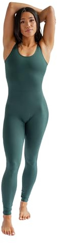 Girlfriend Collective Women's Sports Jumpsuit Unitard, Long Leggings, Built-in Bra, One-Piece Yoga Sportswear, For Fitness and Workout
