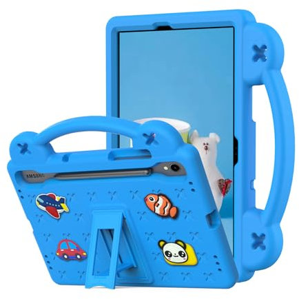 nincyee Funda para tablet infantil para Samsung Galaxy Tab S7 de 11 pulgadas 2020 SM-T870/T875, Eva resistente a prueba de golpes con soporte plegable, funda de dibujos animados de oso bebé con correa