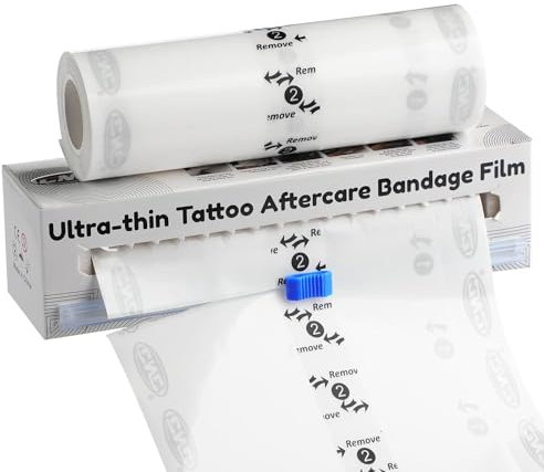 CNC Tattoo Protection Film - 15cm x 5m Tattoo Folie Transparente Atmungsaktive Hautschutzauflage für Tätowierte Haut, 1 Stück (1er Pack) ZYH2312001KIT