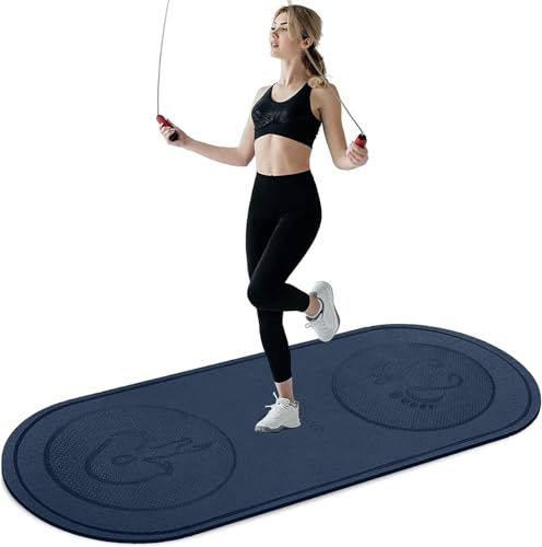 Springseilmatte, 180,3 x 61 cm, rutschfest, für drinnen und draußen, 6 mm dick, hochdichtes Trainings-Springseil-Pad für Zuhause, Fitnessstudio, Bodenbelag, Beton-Springseil