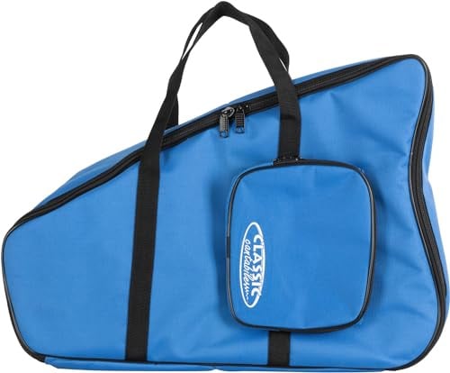 Classic Cantabile Tasche für 12-saitige Keltische Harfe, Höhe: ca. 49 cm | 10 mm starke Rundum-Polsterung, Außenmaterial aus robustem Nylon, Reißverschluss mit 2 Zippern, Farbe: Blau, Gewicht: 0, 6 kg