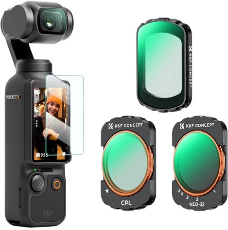 K&F Concept Filtre CPL Black-Mist 1/4 ND2-32 Magnétique Compatible avec DJI OSMO Pocket 3 et Film de Protection Polarisant Diffusion ND Variable Nano-revêtements Étanche Anti des Rayures Léger HD