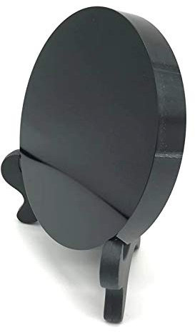 SSOPTMCB 1 Stück 100 mm natürlicher schwarzer Obsidian-Stein, Kreis, Scheibe, Kristall, Quarz, runde Platte, Spiegel for Zuhause, Büro, dekorativ Reiki Crystals